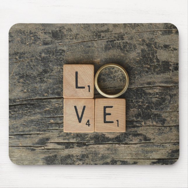Creative Liebe Word mit Srcabble Elements Mousepad (Vorne)