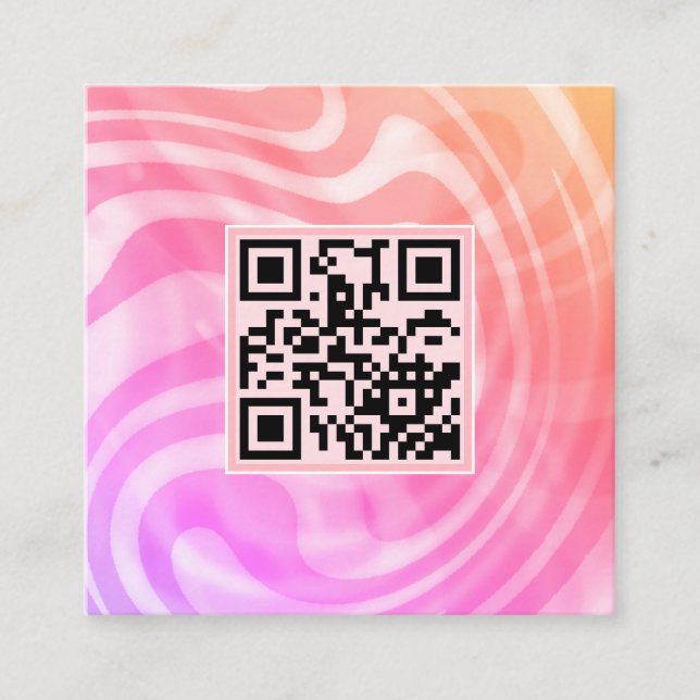 Creative Light Pink Einzigartiges QR-Logo Quadratische Visitenkarte (Vorderseite)