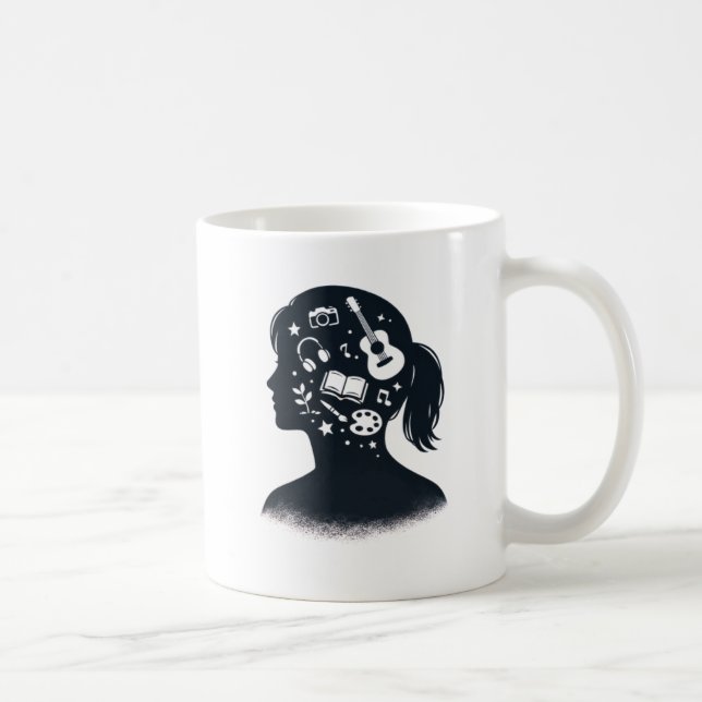 Creative Mind Silhouette | Personalized Artistic  Kaffeetasse (Rechts)