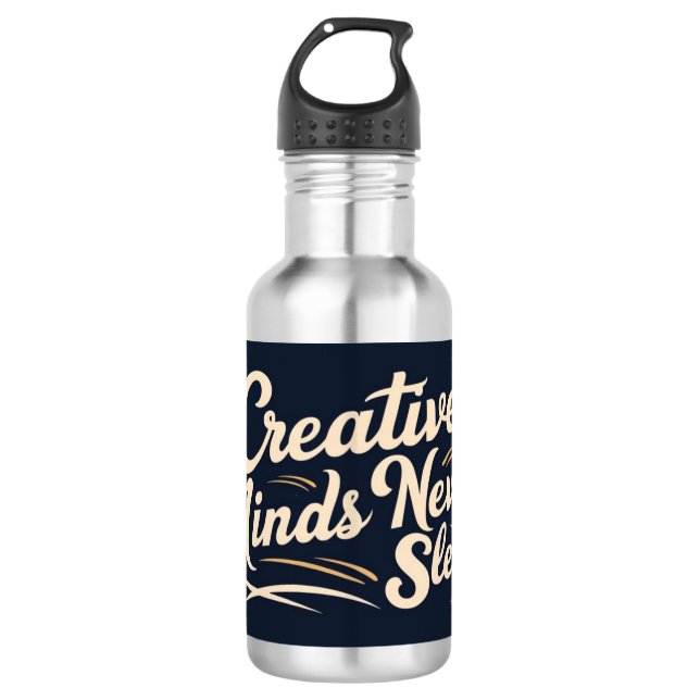 Creative Minds schlafen nie 2 Edelstahlflasche (Vorderseite)