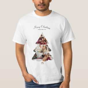 Creative Modern Christmas Tree Foto Collage T-Shirt