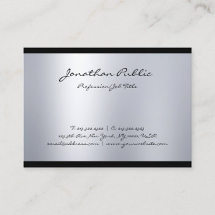 Creative Modern Script Cool Silver Schlicht Trendy Visitenkarte