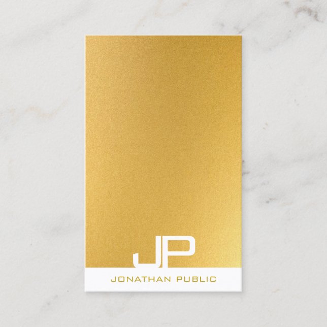 Creative Monogram Elegange Gold Template Moderne Visitenkarte (Vorderseite)