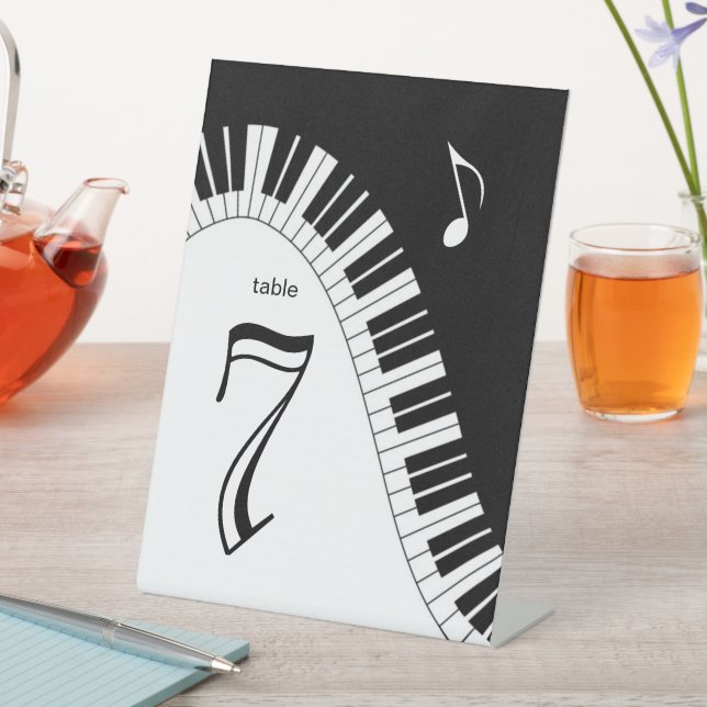 Creative Musicians Piano Key Tischnummer Sockelschild (In Situ)