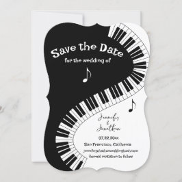Creative Musicians Piano Keys Save the Date Einladung