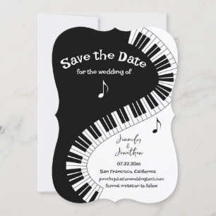 Creative Musicians Piano Keys Save the Date Einladung