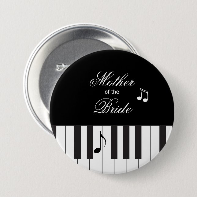 Creative Musicians Piano Keys Wedding Button (Vorne & Hinten)