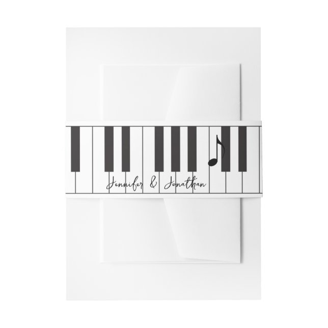 Creative Musicians Piano Keys Wedding Einladungsbanderole (Vorderseite Beispiel)