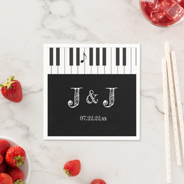 Creative Musicians Piano Keys Wedding Paper Serviette (Beispiel)