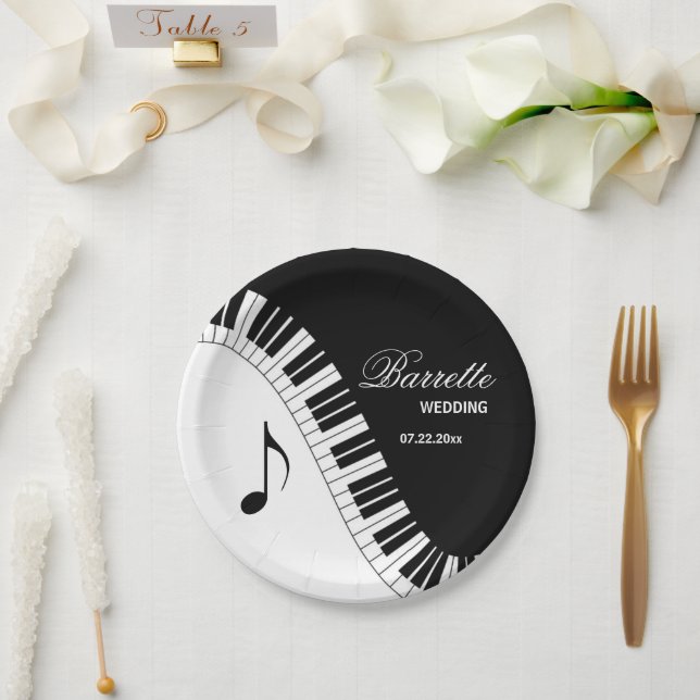 Creative Musicians Piano Keys Wedding Pappteller (Hochzeit)