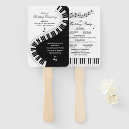 Creative Musicians Piano Keys Wedding Program Fächer