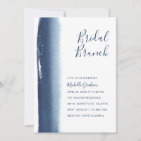 Creative Navy Blue Watercolor Bridal Brunch