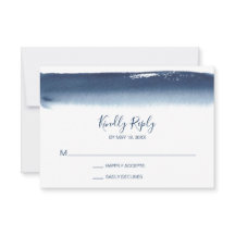 Creative Navy Blue Watercolor Moderne Hochzeit