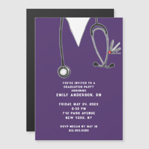 Creative Nurse Grad Party Magneteinladung