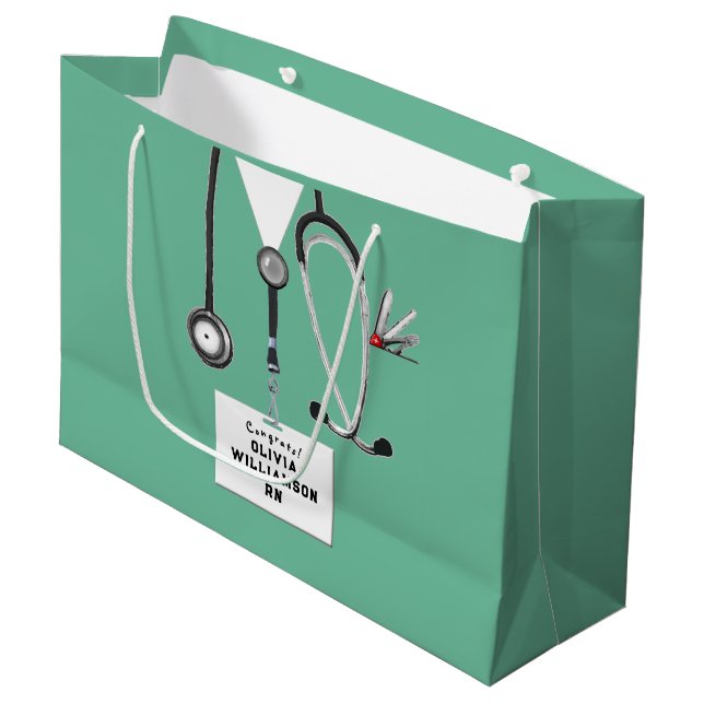 Creative Nurse Graduation Large Gift Bag Große Geschenktüte (Vorderseite Schrägansicht)
