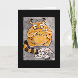 Creative Orange Monster Notecard Karte