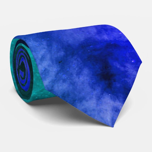 Creative Original Stylish Blue Abstrakt Art Modern Krawatte (Gerollt)