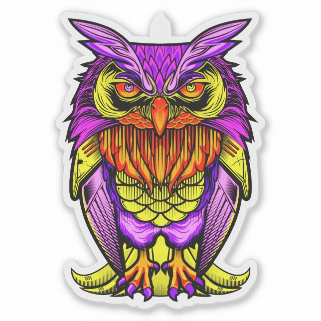 Creative Owl Illustration Aufkleber (Vorderseite)