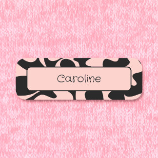Creative Pastel Blush Pink Black Magnetic Clothing Namensschild