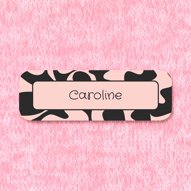 Creative Pastel Blush Pink Black Magnetic Clothing Namensschild (Von Creator hochgeladen)