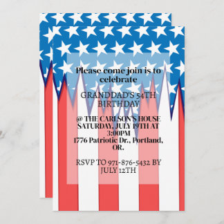 Creative Patriotic American Flag Geburtstagspartei Einladung