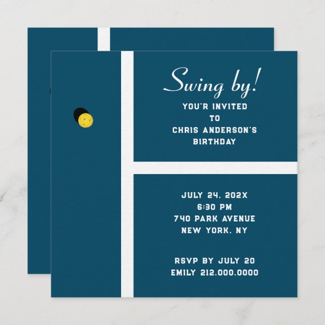 Creative Pickleball Party Einladung (Vorne/Hinten)