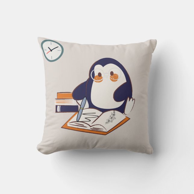 Creative Pinguin Pillow - Adorable Art in Action Kissen (Vorderseite)