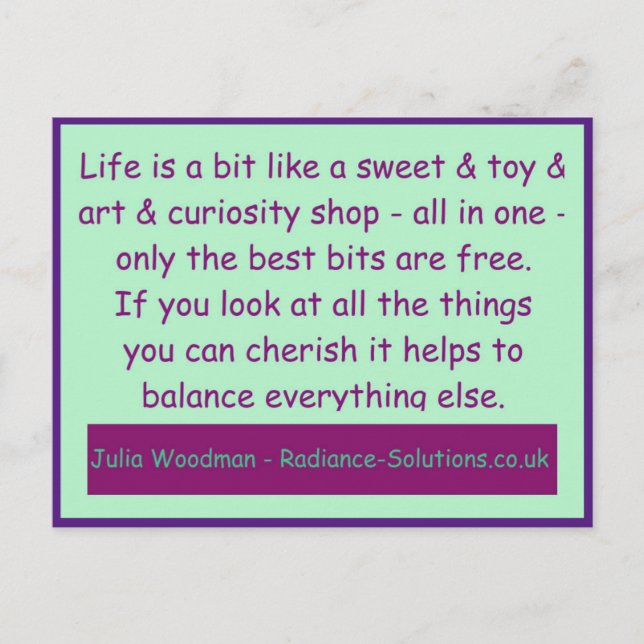 Creative Postcard 11 Cherish the Free Most / Shop Postkarte (Vorderseite)