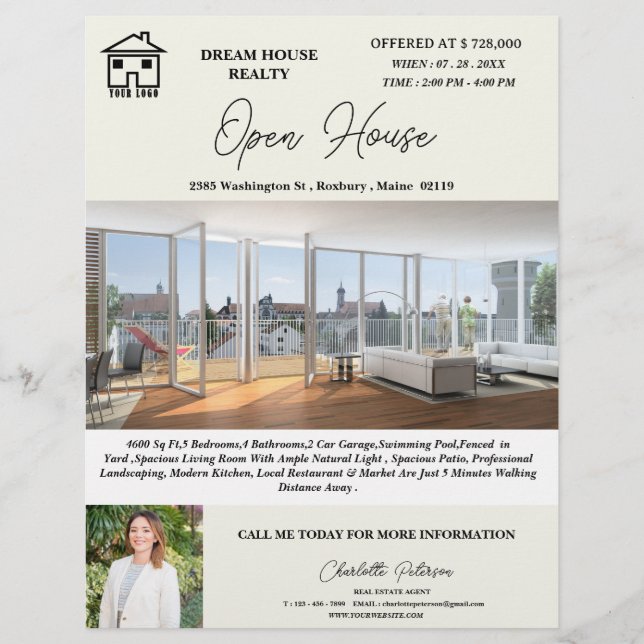 Creative Real Anwesen Open House Flyer (Vorne)