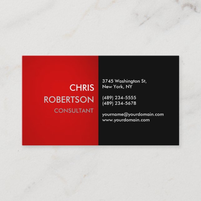 Creative Red Black Attractive Business Card Visitenkarte (Vorderseite)
