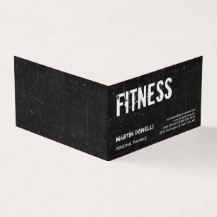 Creative Retro Black Gray Dynamic Personal Trainer Visitenkarten
