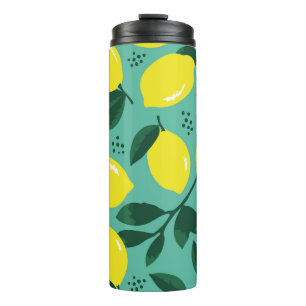 Creative rosa-blaue Farbtextur, abstrakt. Thermosbecher