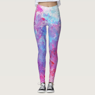 Creative rosa-blaue Textur, Farbblöcke. Leggings