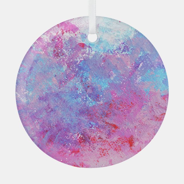 Creative rosa-blaue Textur, Farbblöcke. Ornament Aus Glas (Vorderseite)