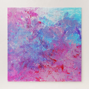 Creative rosa-blaue Textur, Farbblöcke. Puzzle