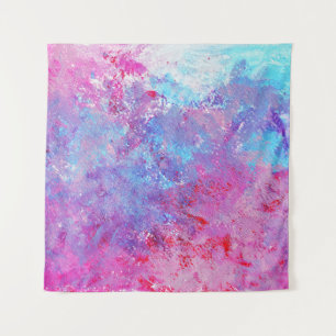 Creative rosa-blaue Textur, Farbblöcke. Wandteppich