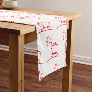 Creative Rotherherzen Design Kurzer Tischläufer