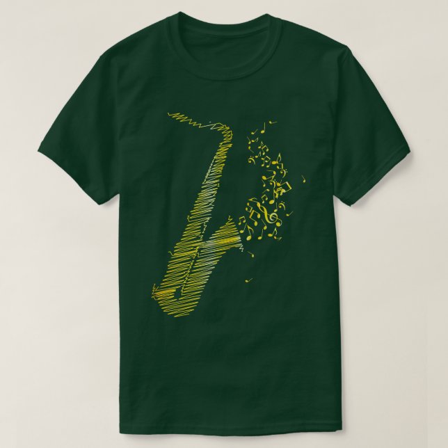 Creative Saxophon Art Yellow Mix T-Shirt (Design vorne)