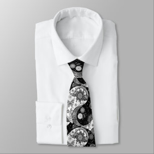 Creative Schwarz-weiß Yin Yang Night Day Mandala Krawatte