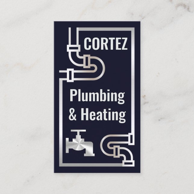Creative Silver Piping Faucet Frame Visitenkarte (Vorderseite)
