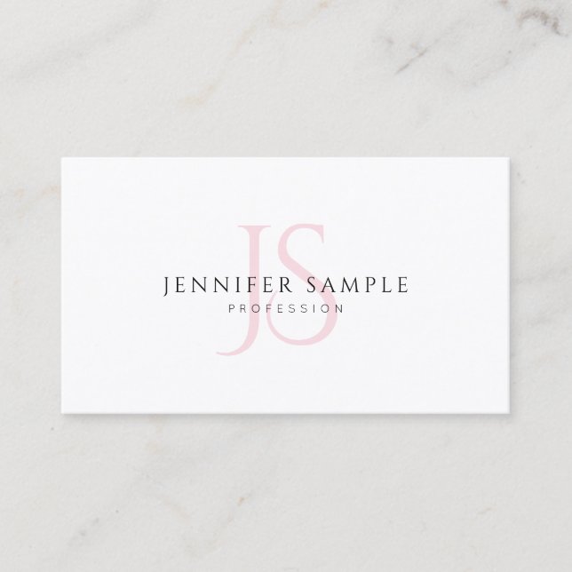Creative Simple Template Pink Monogram Modern Chic Visitenkarte (Vorderseite)