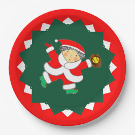 Creative Softball Christmas Holiday Pappteller