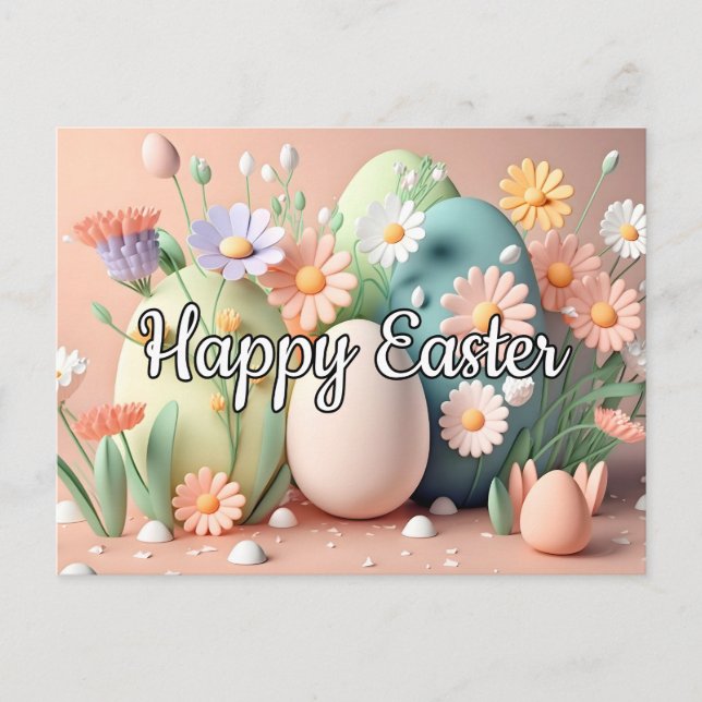 Creative Springtime Happy Oaster Collage Postkarte (Vorderseite)