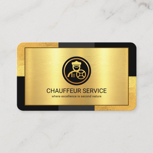 Creative, stilvolle Gray Gold Layers Driving Visitenkarte (Vorderseite)