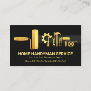 Creative Stylish Gold Handyman Tools Renovierung Visitenkarte