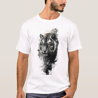 Creative Stylish Watercolor Tiger Head T - Shirt