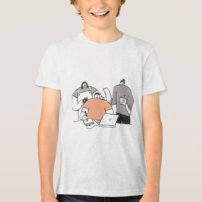 Creative Teamwork – Where Ideas, Coffee & Collabor Tri-Blend Shirt (Vorderseite)