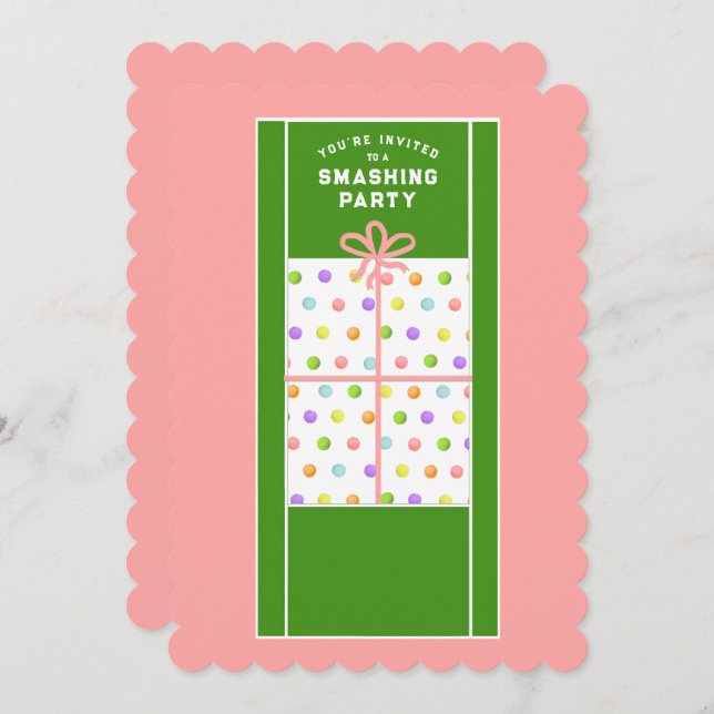 Creative Tennis Party Einladung (Vorne/Hinten)