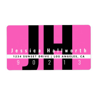 Creative Unique Modern Rosa Schwarz-weiße Adress