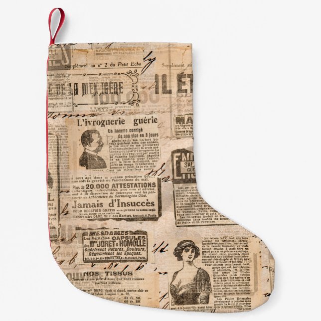Creative vintage style background. Paper texture.  Kleiner Weihnachtsstrumpf (Vorderseite)